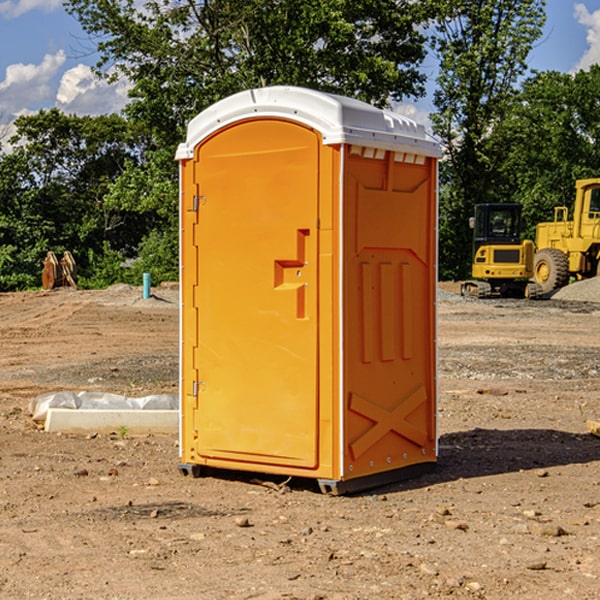 how often are the porta potties cleaned and serviced during a rental period in Mayflower Village